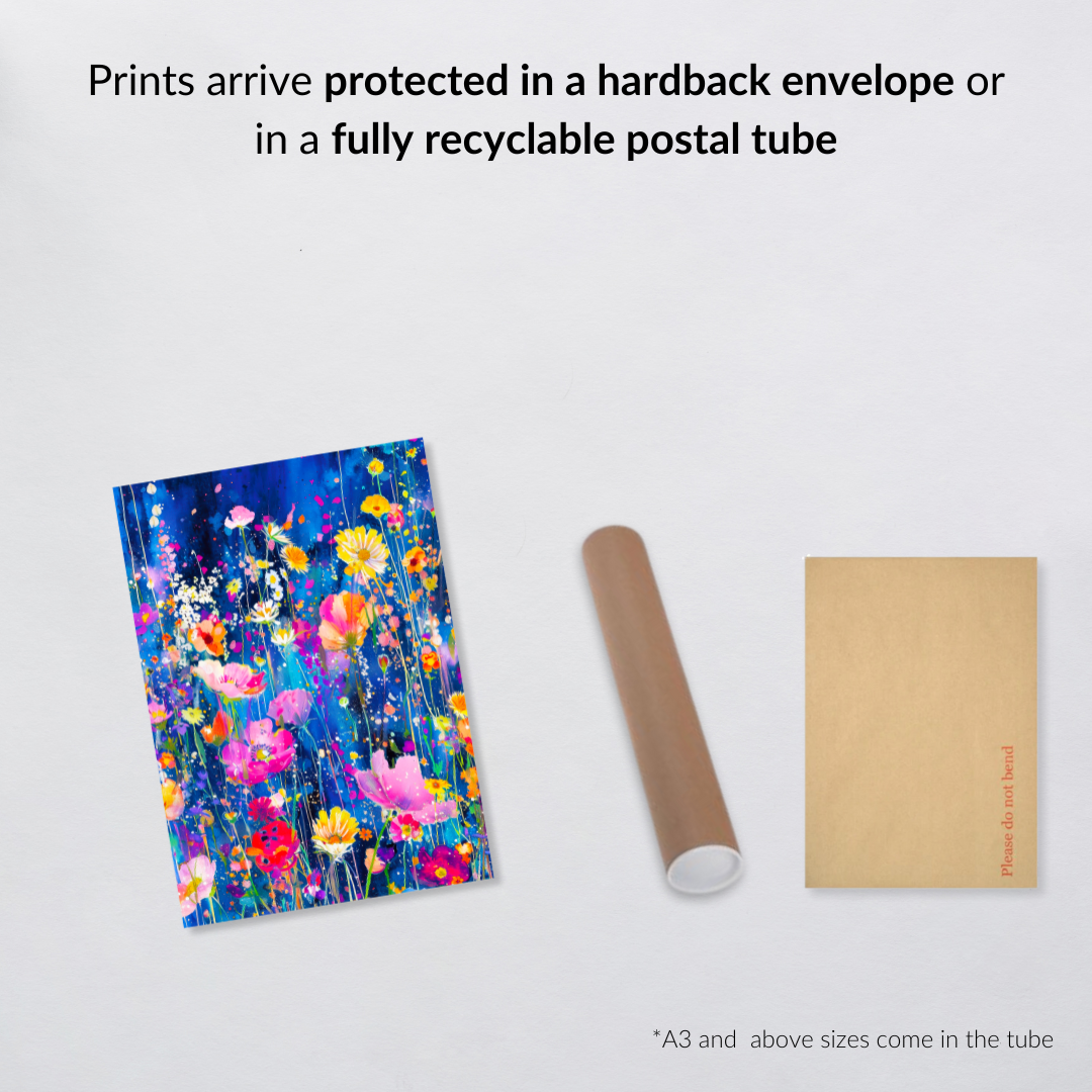 Electric Bloom – Watercolour Floral Print